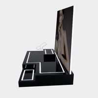 Support d'affichage de parfum en acrylique LED personnalisé, présentoir de comptoir pour flacons de parfum avec panneau publicitaire