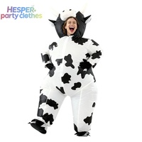 Costume gonflable HESPER de vache pour mascarade, cosplay, fête d'Halloween et performance, avec accessoires vestimentaires et cosmétiques