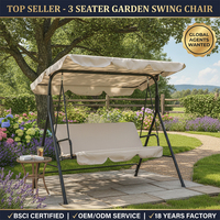 Chaise de patio 3 places à baldaquin convertible en balancelle pour jardin extérieur et terrasse Vente en gros directe d'usine