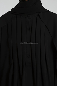 Willson Comfortable and Elegant Muslim Crepe <strong>Abaya</strong> With Cuffed Sleeves Modest Fashion <strong>Abaya</strong> <strong>Unique</strong> Design for Daily or Occasion - Product Image 2