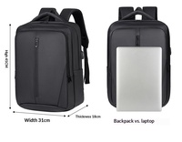 Mochila para Portátil al por Mayor, Gran Capacidad, Impermeable, Ligera, Mochila de Viaje para Computadora con Puerto USB, Mochila de Viaje para Estudiantes