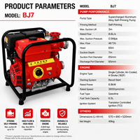 Pompe à eau à essence haute pression 60m 6,8 kW monocylindre 4 temps refroidie par air 65 mm en alliage d'aluminium entièrement automatique auto-amorçante OEM