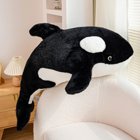 Bantal Plush Hiu Orca Lembut, Mainan Hewan Laut Besar, Bantal Tubuh Paus untuk Tidur, Pelukan, Sandaran, Hadiah