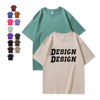 Op maat gemaakte 280 gram zware 100% katoenen casual heren T-shirts bedrukt met eigen ontwerp logo groothandel leverancier gemaakte T-shirts