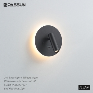 Khách sạn hiện đại indoo 3W + 3W dẫn bề mặt gắn tường đầu giường chiếu sáng đèn đọc sách hiện đại - Product Image 3