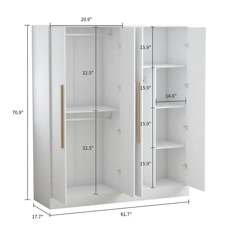 Garde-robe en bois pour chambre à coucher, nouveau meuble de chambre moderne et Simple, placard à 4 portes, armoire pour vêtements