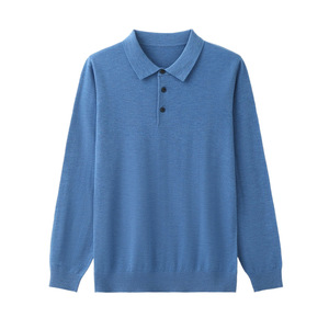 <span class=keywords><strong>Pull</strong></span> à col en tricot 6 laine pour hommes, couleur unie, polyvalent pour l'automne et l'hiver avec logo sur le devant - Product Image 5