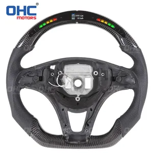 OHC Motors 100% REAL Carbon Fiber LED Steering Wheel for Mercedes Benz AMG cls w218 w257 CLA C118 A B E class W177 W247 W213