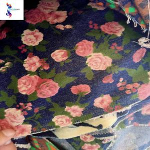 Tissu imprimé en denim de coton, vente en gros, pièces de coupe en denim imprimées de qualité C - Product Image 2