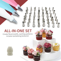 Rutschfestes Umweltfreundliches Tortendekorations-Set mit 20 Teilen aus Kunststoff/Silikon/Edelstahl Werkzeuge Spritztüllen Düsen