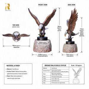 Statua di <span class=keywords><strong>Aquila</strong></span> in Bronzo Grande RELONG, Scultura con <span class=keywords><strong>Ali</strong></span> Aperte, Resistente per Decorazione Artistica di Ville, Giardini e Cortili Esterni - Product Image 3