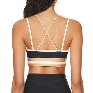 Contrast Color Yoga Tops Ladies Activewear Yoga Bra Women Hollow Back Exercise Wear Black and <b>White</b> Yoga <b>Set</b> for TraIning - Product Image 5