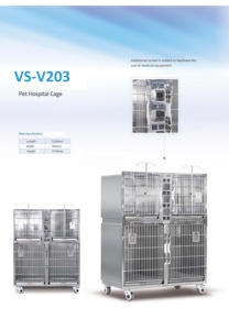 Hospital Veterinario gato perro de acero inoxidable cuidado de crianza jaula para mascotas con 4 bandejas móviles jaula para perro perrera personalizar - Product Image 6