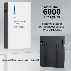 แบตเตอรี่ลิเธียมไอออนสำหรับเก็บพลังงานภายในบ้าน ขนาด 51.2V 207Ah ติดผนังได้ ความจุ 5kWh 10kWh 15kWh กันน้ำ พร้อม WiFi และระบบจัดการแบตเตอรี่ (BMS) แบบ AC - Product Image 5