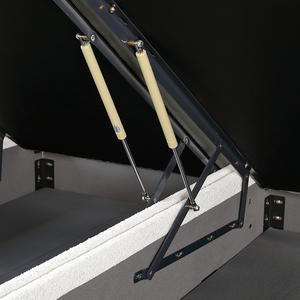 Hiện đại màu be gas nâng lên nền tảng lưu trữ hộp GIƯỜNG KHUNG Nữ Hoàng kích thước lên-Bao da giường vua với chần đầu giường - Product Image 4