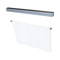 Séchoir à linge électrique mural pour balcon intérieur avec capteur, design à poteau unique, anti-collision, télécommande et LED