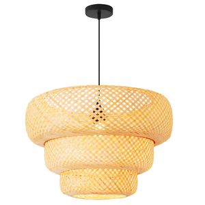 Lampes suspendues tissées transfrontalières, rotin artisanal à trois étages décoratif pour restaurants, Priva - Product Image 5