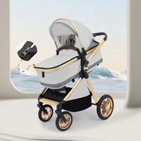 Poussette jumelle légère pour bébé caractéristique d'absorption des chocs de paysage élevé peut s'asseoir et se coucher facilement pliable capacité de charge de 20kg pendant 6 mois-3