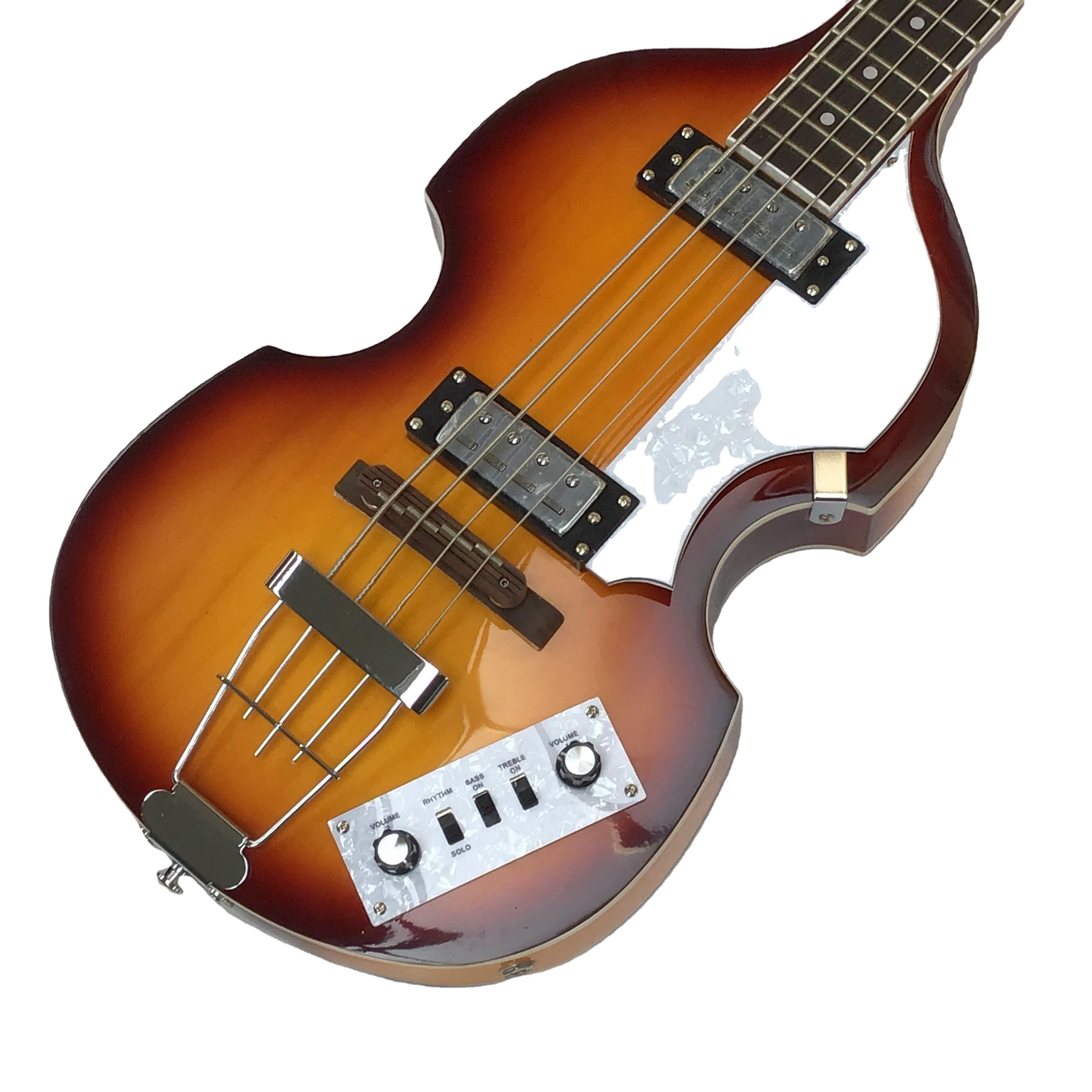 BBT Hofner Bass elettrico Sunburst colore 4 corde corpo in mogano in magazzino spedizione veloce