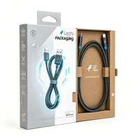 Boîtes en papier personnalisées avec fenêtre pour câble de données USB, boîte en papier pour étui de téléphone portable, emballage de chargeur avec crochet