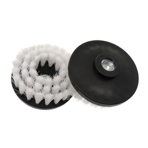 High Quality 4 inch White Cleaning Brush Hollow Drill Scrub Brush for Grout, Floor, Tub, Car Wheel