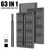 Kit de 63 en 1 Tournevis de Précision Magnétique Électrique Mini pour Réparation de Téléphones et PC, Ensemble d'Outils Manuels