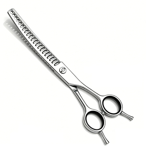 Natural Teeth Pet Grooming Scissors with Hair Removal Rate 80% for <b>Thinning</b> Curved Chunker Japanese Professional Dog Scissors - Product Image 1
