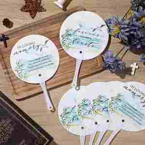 Custom Wedding Round Plastic <b>Hand</b> <b>Fan</b> Transparent PVC <b>Hand</b> <b>Held</b> <b>Fans</b> Advertising PP <b>Fans</b> for Gift - Product Image 1
