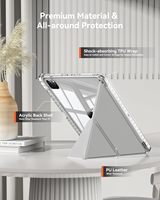 Casing Tablet Folio Anti-Shock Kulit PU dengan Penyangga Multi-Angle dan Bagian Belakang Transparan untuk iPad Air 11 M4 M3 M2 2026-2022 Generasi ke-5 & ke-4 10.9 inci
