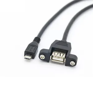 Cantell 50厘米微型5pin公到USB母，带螺丝锁微型usb电缆短电源银行电缆