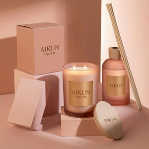 Ensemble de bougies parfumées AIKUN Premium en cire de soja pour la diffusion d'arômes, idéal pour la chambre, le spa, le yoga, ou comme cadeau - Product Image 2