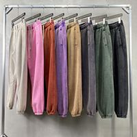 Celana Panjang Pria dan Wanita Gaya Jalanan Retro Kasual Berlapis Fleece Berkualitas Tinggi, 360g, Gaya Batik Dicuci dan Dihaluskan.