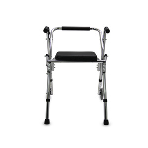 Aluminum Alloy <b>Walker</b> With Seat And Wheels For Elderly And <b>Disabled</b> Mobility Aid - Product Image 1