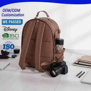 Mochila de Cuero PU de Lujo para Cámara DSLR, Diseño Resistente a Impactos, Acolchado Suave, para Viajes al Aire Libre, Almacenamiento de Lentes para Fotógrafos - Product Image 1