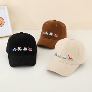 Primavera otoño dibujos animados bordado coche Color sólido algodón sombreros de béisbol niños chico niños niñas gorras de protección solar al aire libre - Product Image 3