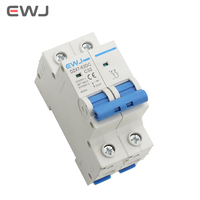 Disyuntores eléctricos de CC, disyuntores, doble 2 polos, tipo C, protector de fugas 1A 2A 3A 4A 6A 10A 16A 20A 25A 32A