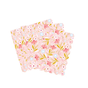 DAMAI - Juego de Vajilla Desechable de Papel con Diseño de Margaritas Rosas, Platos con Forma de Flor, Vasos de Papel con Asa, Servilletas para Fiestas de Té - Product Image 5