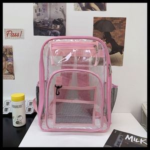 Large Capacity PVC <b>Clear</b> <b>Travel</b> Backpack Customized Waterproof Phone <b>Bag</b> Linen Vintage School <b>Bag</b> for Men Women Promotional - Product Image 3