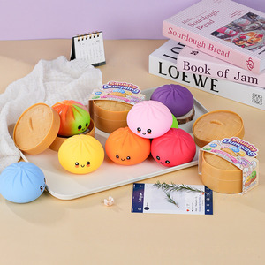 Juguete Antiestrés de Simulación de Bollo de Dumpling, Diseño Realista de Vaporera, Suave, de Rebote Lento, Artículo de Juego para Aliviar el Estrés - Product Image 4