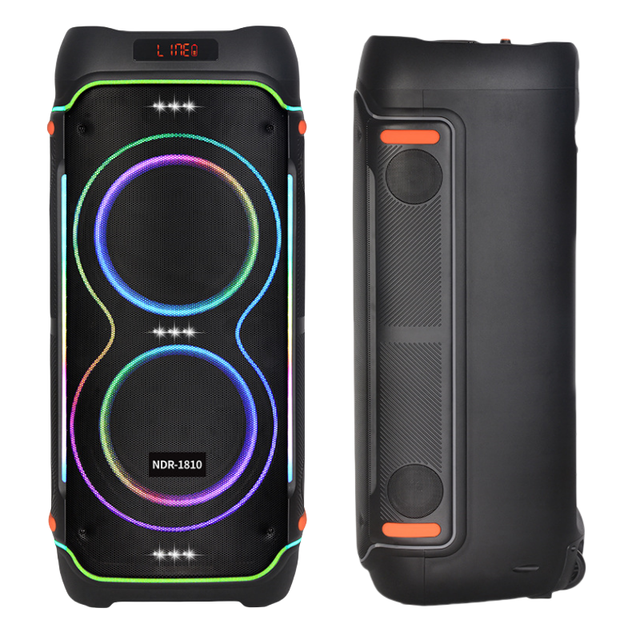 NDR NDR-1810 Speakers Dj Karaoke Original Portable Rechargeable Wireless Bt Rgb Led party Speaker party 310