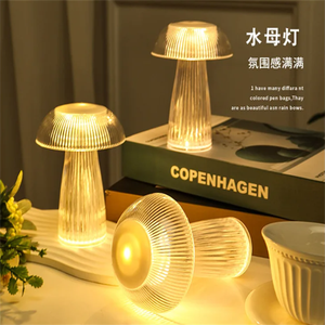 RGB Color <strong>Changing</strong> Warm White Color Led Night Light Mushroom Shape Large Diameter Transparent Acrylic <strong>Table</strong> Lamp for Home - Product Image 3