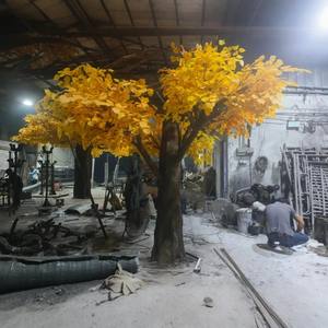 Árbol de arce amarillo artificial directo de fábrica: Árbol falso de hojas de otoño realistas para paisajismo interior y exterior - Product Image 1