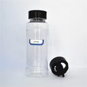 Tarro de plástico para especias, botella de embalaje para condimentos, contenedor de especias, agitador de sal y pimienta con tapa superior abatible, 200ml, venta al por mayor