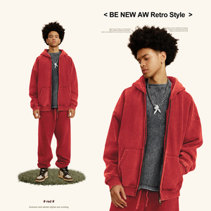 Sudaderas con capucha personalizadas DTG Streetwear con cremallera, efecto desgastado por el sol, unisex, 100% algodón, de alto gramaje 400 g/m², lavado ácido vintage, bordado 3D - Product Image 5
