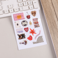 Set di Adesivi Retrò Y2K Chic, Decalcomanie Impermeabili in PVC con Citazioni e Stampe di Gatti per Diari, Agende, Scrapbook e Decorazioni per Laptop