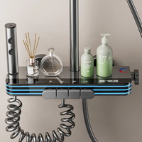Ensemble de douche à affichage numérique Clé de piano polie Motif de jet doux Robinets thermostatiques Tenture murale pour appartements hôtels pour
