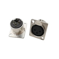 XLR 3-poliger Stecker für Schalttafel einbau Buchsen anschluss Audio mikrofon 3-adrige XLR-Metall buchse Silber Schwarz Gehäuse