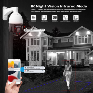 Sistema de seguridad para el hogar H.265 Audio bidireccional Visión nocturna Detección de movimiento en tiempo real <span class=keywords><strong>Zoom</strong></span> 20X Cámara espía IP66 wifi - Product Image 6
