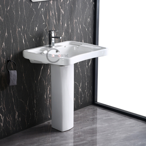 Modern High Quality Ceramic Sanitary Ware Pedestal <b>Basin</b> Bulk Purchase White Column <b>Basin</b> for Hotel Project - Product Image 5