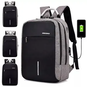 New Factory Wholesale waterproof Anti-theft Laptop Backpack with Combination Security Lock Outdoor usb notebook backpack bag